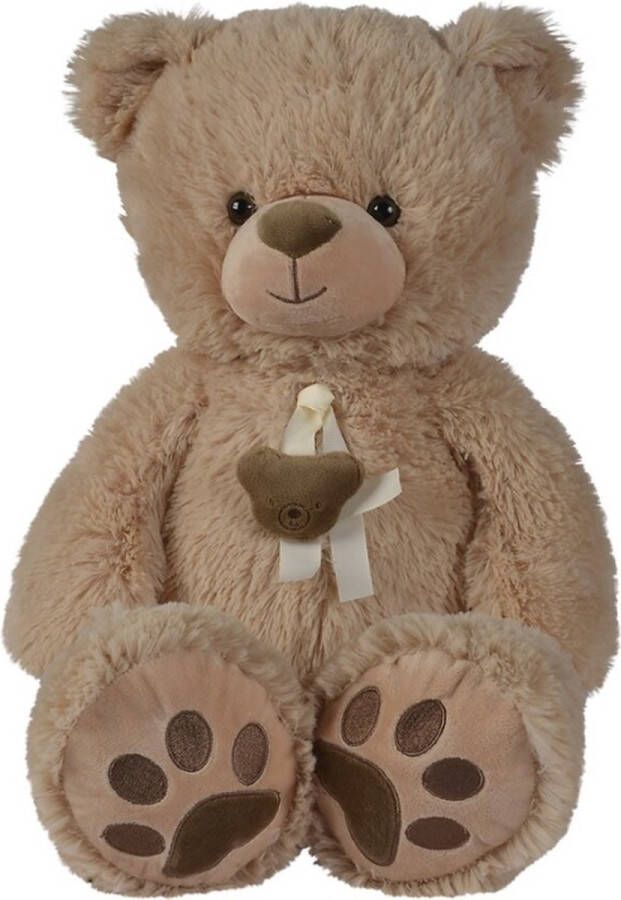 Topknuffels Teddybeer met Strik Pluche Knuffel (Beige) XXL 100 cm [Bear Beer Beren Plush Toys Knuffeldier Knuffelpop Speelgoed voor kinderen jongens meisjes Extra grote groot XL knuffelbeer voor jong en oud]