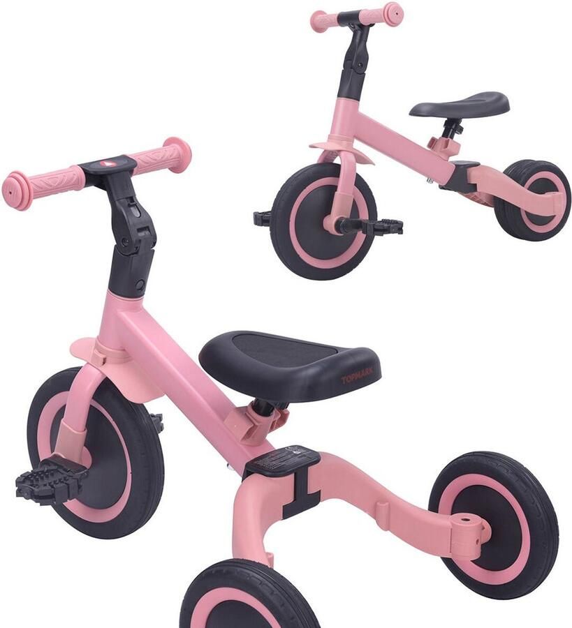 Topmark Kaya 4 in1 Driewieler Loopfiets Balance Bike Roze