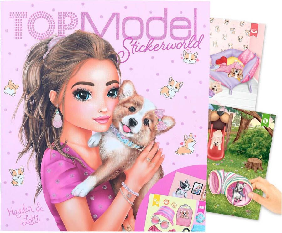 TOPModel stickerboek Hayden & Lottie Stickerboekje met 6 stickervellen vol met thema honden plakpleizer