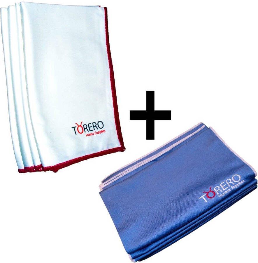 Torero Horeca Supplies Torero glasdoek + schoonmaakdoek