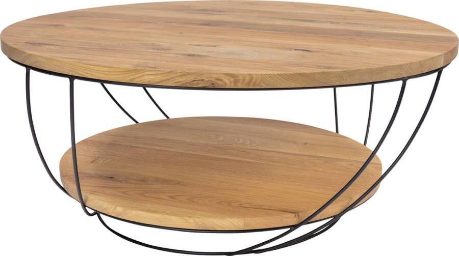 Torna Design Moon Salontafel 80x80x34 cm Zwart Staal Eiken