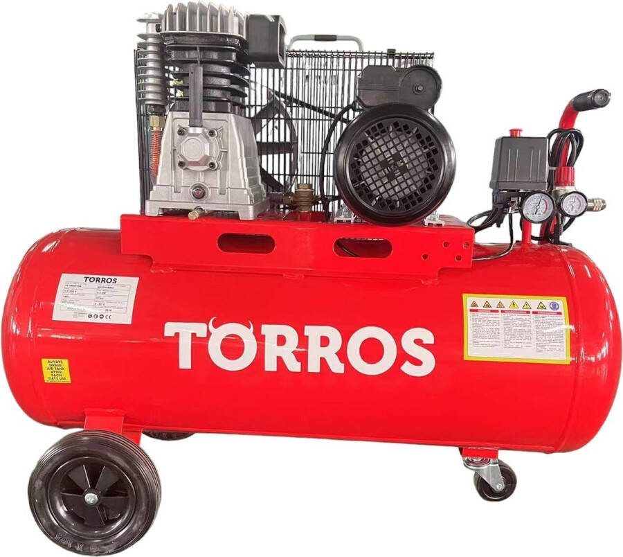 Torros Compressor 100l 2 2kW 3Pk 10 bar 400 l min 230V TC1004010M