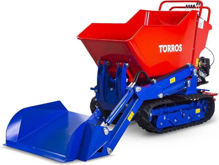 Torros Hydrostatische mini rupsdumper met kantelbare schop 80kg schepbak 800kg Honda 9pk HRD800HA