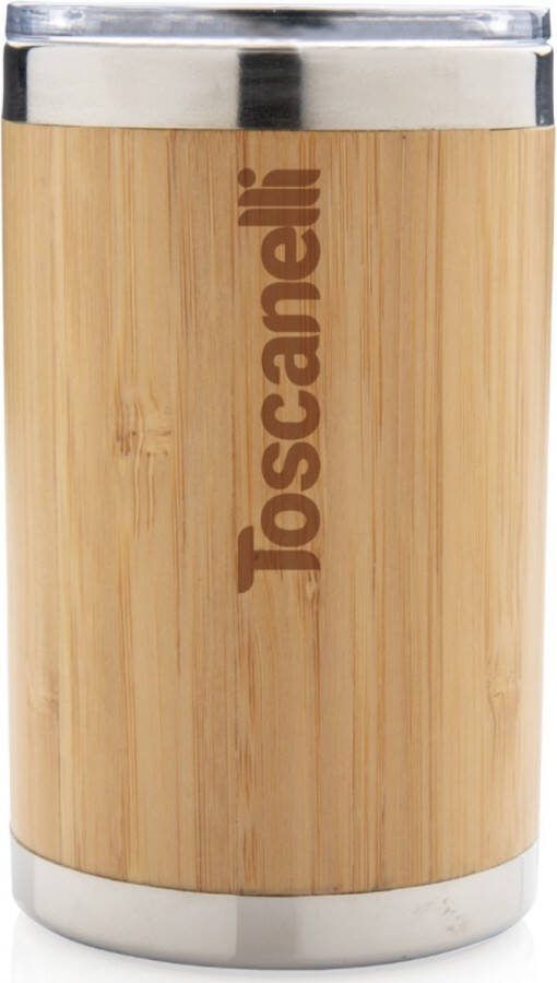 Toscanelli coffee Koffiebeker Toscanelli Thermos Koffie to go beker Bamboe 270ML Rvs