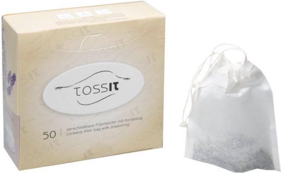 Tossit Theefilters met trekkoord Zeef 2 doosjes van 50 stuks dus 100 stuks biologisch afbreekbaar