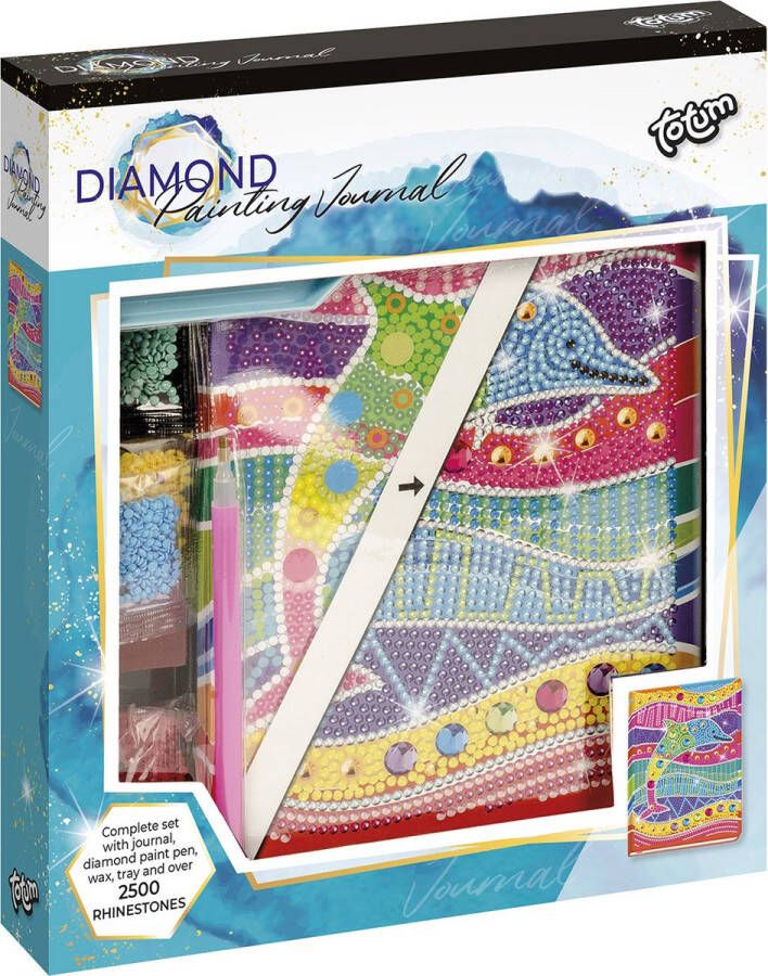 Totum diamond painting notitieboek dagboek dessin dolfijn schrijfboek A5 formaat 21 5 x 25 cm knutselset cadeau tip hobby creatief