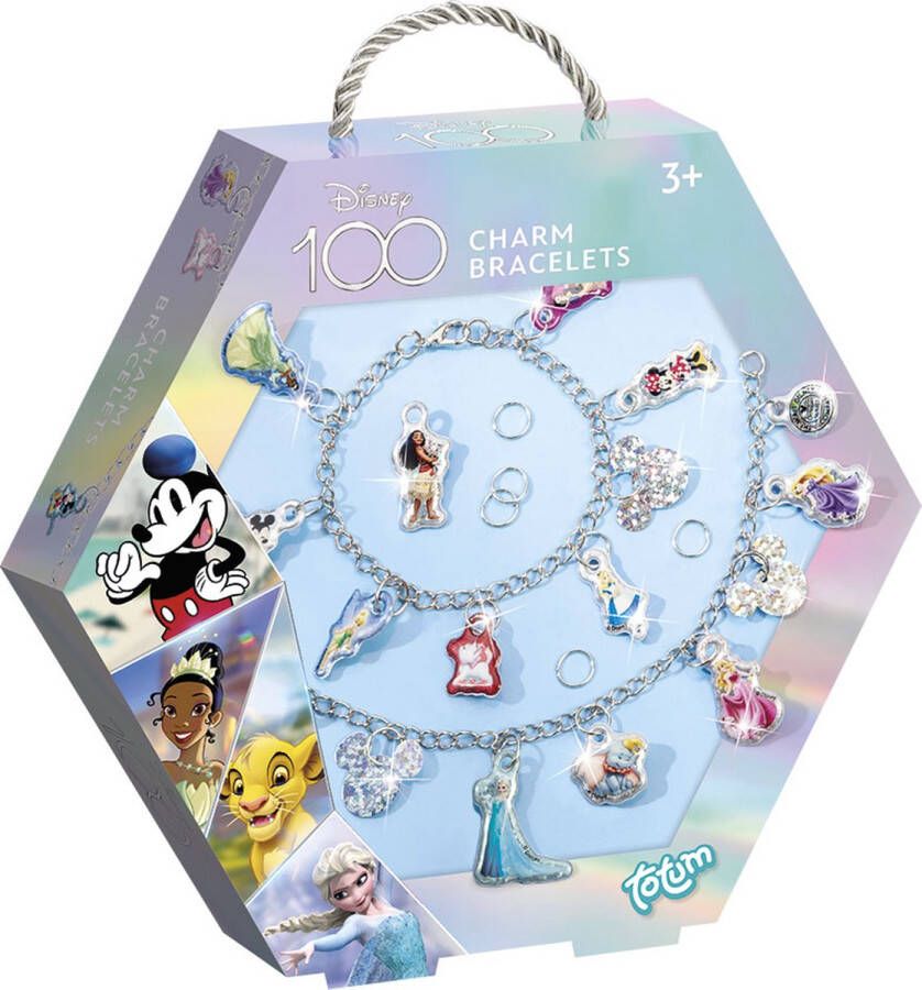 Totum Disney 100 glitter bedel armbandjes maken prinsessen en classics knutselset limited edition jubileumuitgave voor 100 jaar Disney cadeautip NIEUW