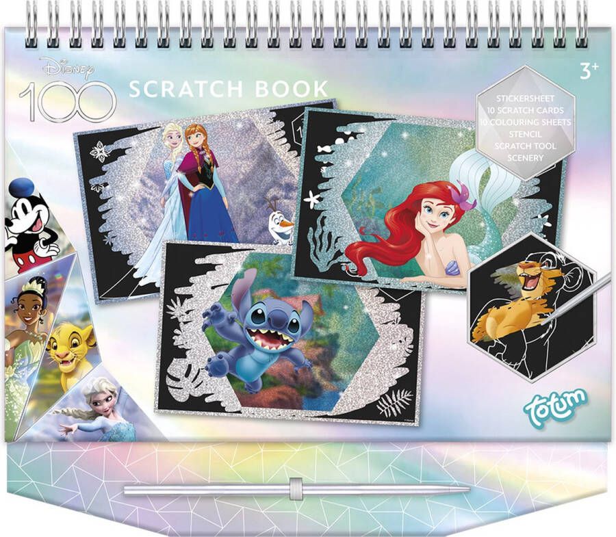 Totum Disney 100 vakantieboek krasplaten sticker en kleurboek prinsessen en Disney classics limited edition jubileum editie 100 jarig bestaan Disney