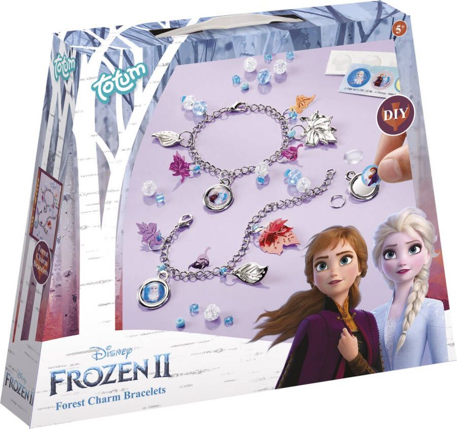 Totum Disney Frozen bedel armbandjes maken met Anna en Elsa knutselset vriendschapsarmandjes Forest Charm Bracelets zilverkleurig cadeautip knutselen