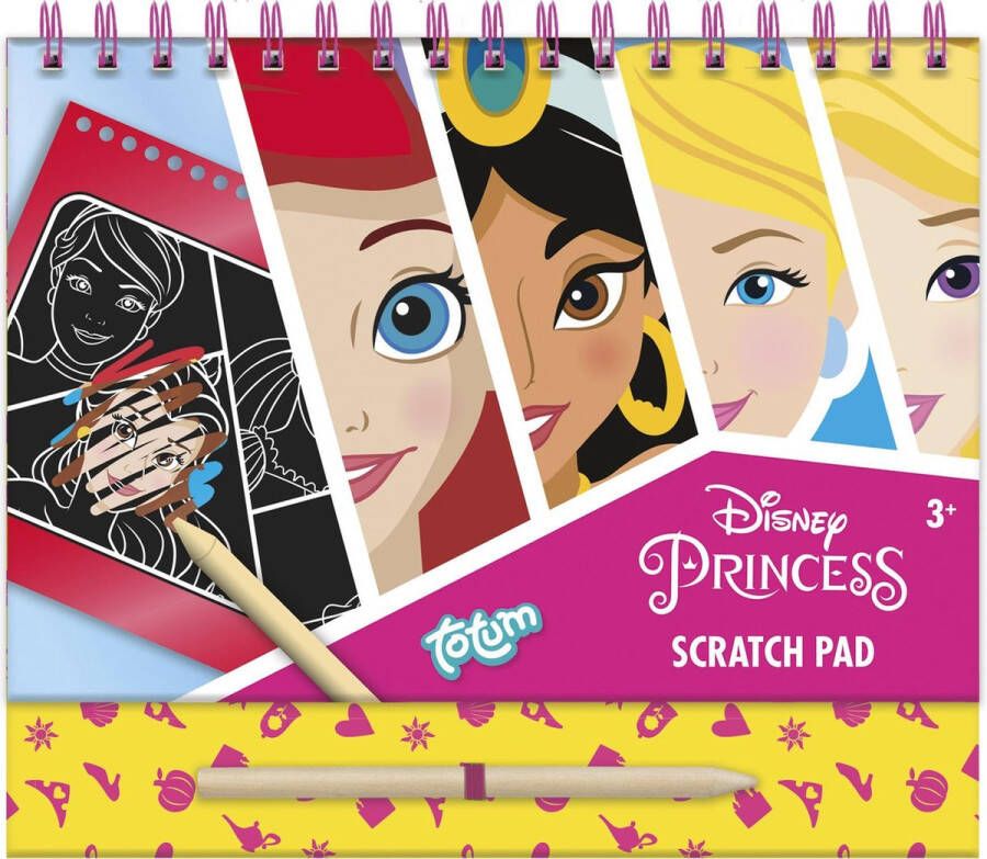 Totum Disney Princess doeboek prinsessen kraskaarten en kleurboek scratch art 25-delig harde kaft
