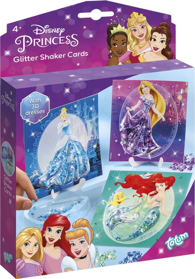 Totum Disney Princess knutselset prinsessen glitter kaarten vullen met Elsa Ariel en Assepoester creatief cadeautip knutselen home deco