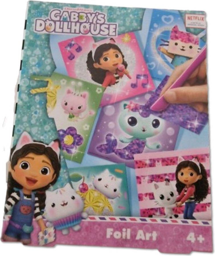 Totum Gabby's Dollhouse folie kaarten maken Hobbypakket Voor kinderen 8 Holografische vellen
