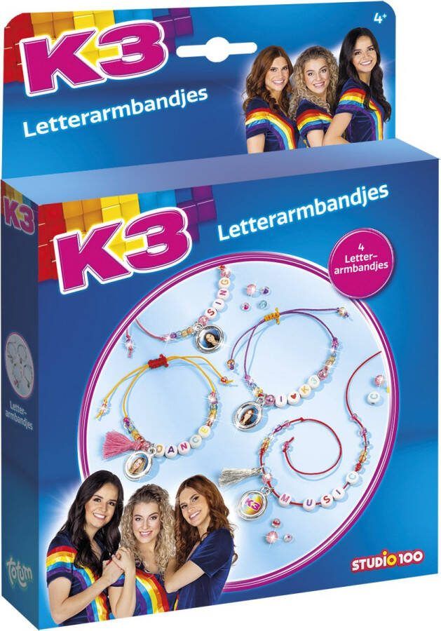Totum K3 4 Letter armbandjes maken sieradenset Studio 100 knutselset creatief speelgoed Studio 100