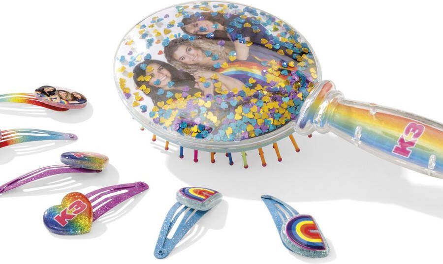 Totum K3 haarborstel met 6 haarclips bundel kinder haaraccessoire set kids beauty Studio 100