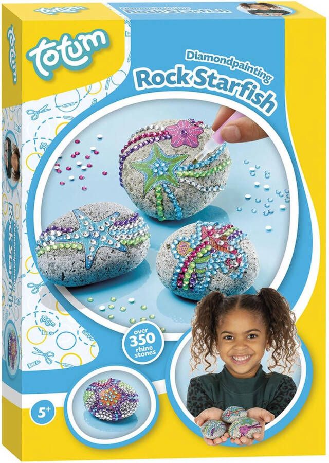 Totum knutselset Rock starfish diamond painting stenen versieren met zeesterfiguren meer dan 350 strasssteentjes schoencadeautje Sinterklaas