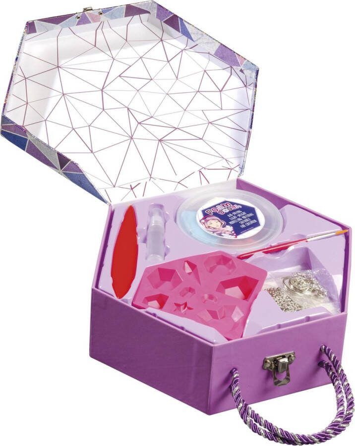 Totum Bling Sieraden set armbandjes maken Meisjes Foam Roze blauw 22-delig knutselen in luxe koffertje cadeautip