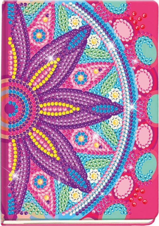 Totum Notitieboek creatief dagboek bloem mandala incl. strass steentjes hobby knutselen diamond painting cadeautip knutselen