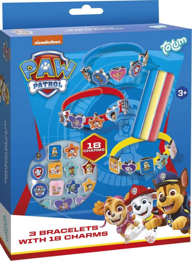 Totum PAW Patrol sieradenset 3 armbandjes met 18 schuifbedels maken schoencadeautje Sinterklaas