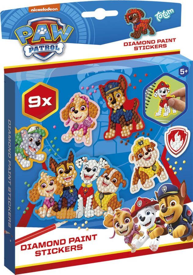Totum PAW Patrol stickers maken met 800+ strass steentjes knutselset stickeren diamond painting