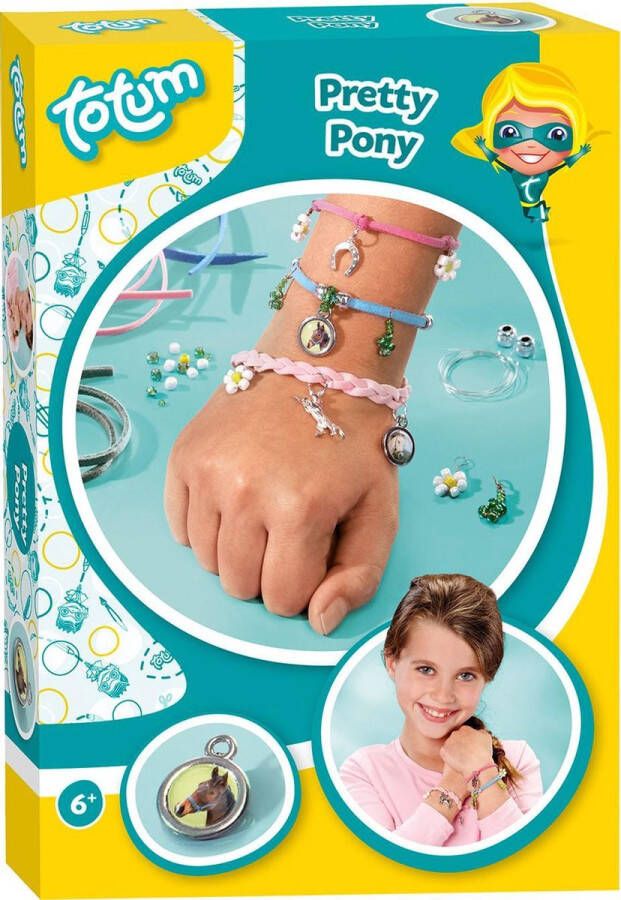 Totum Pretty Pony Paarden sieraden maken armbanden maken met hoefijzer en paardenbedels knutselset cadeautip Sinterklaas