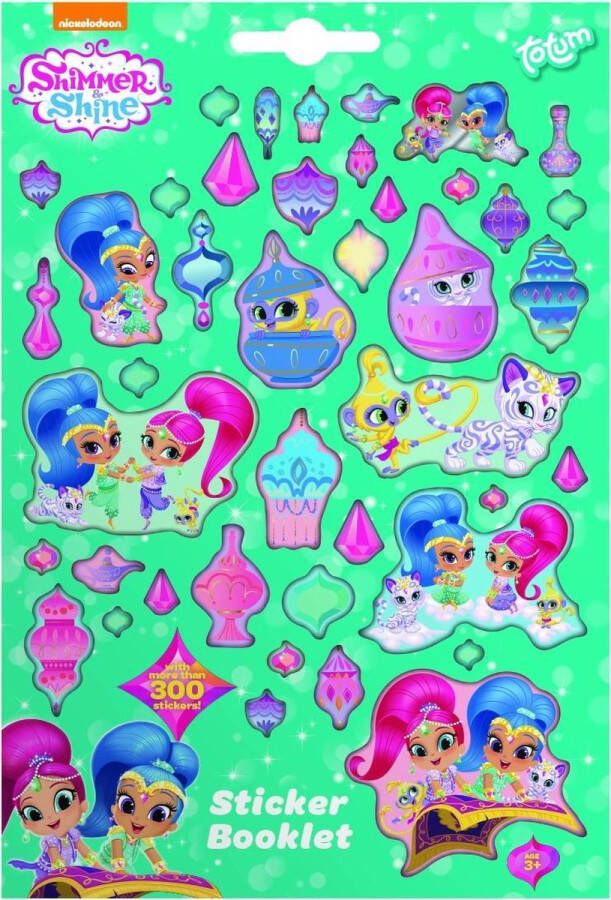 Totum Shimmer & Shine Totum Stickerboek Shimmer & Shine 4 vellen meer dan 300 luxe metallic stickers