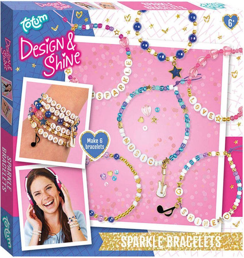 Totum trendy sparkle & shine armbandjes maken muziek thema Design & Shine sieradenpakket sparkle bracelets
