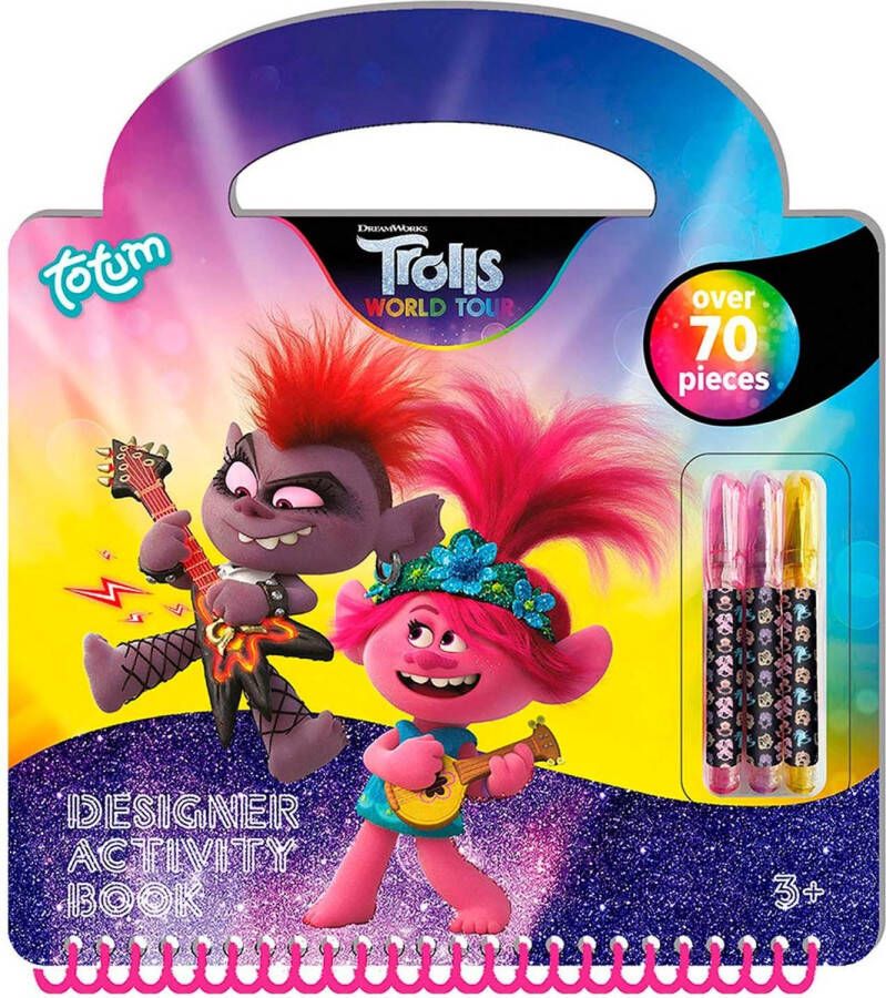 Totum Trolls Designer activiteiten boek 70 delig teken- en activiteitenboek leuk voor onderweg en op reis creatief met Trolls