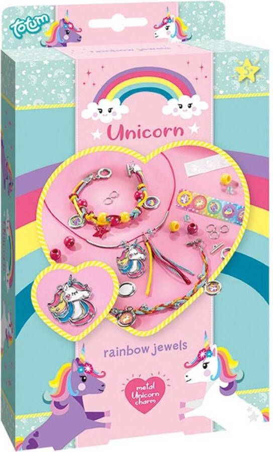 Totum Unicorn armbandjes maken met unicorn bedel vrolijke regenboog sieraden knutselset 25-delig cadeautip