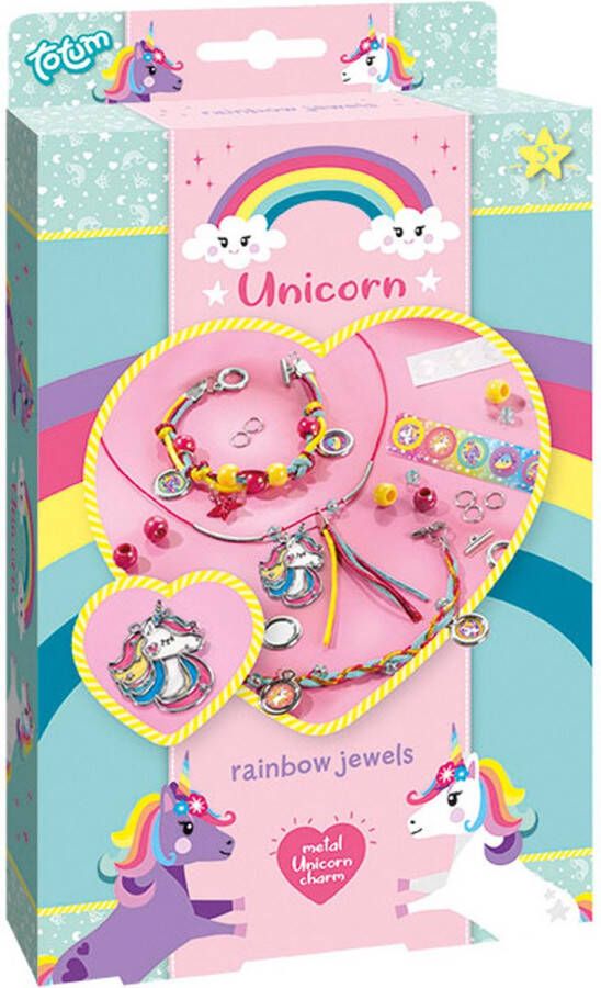 Totum Unicorn armbandjes maken met unicorn bedel vrolijke regenboog sieraden knutselset 25-delig cadeautip