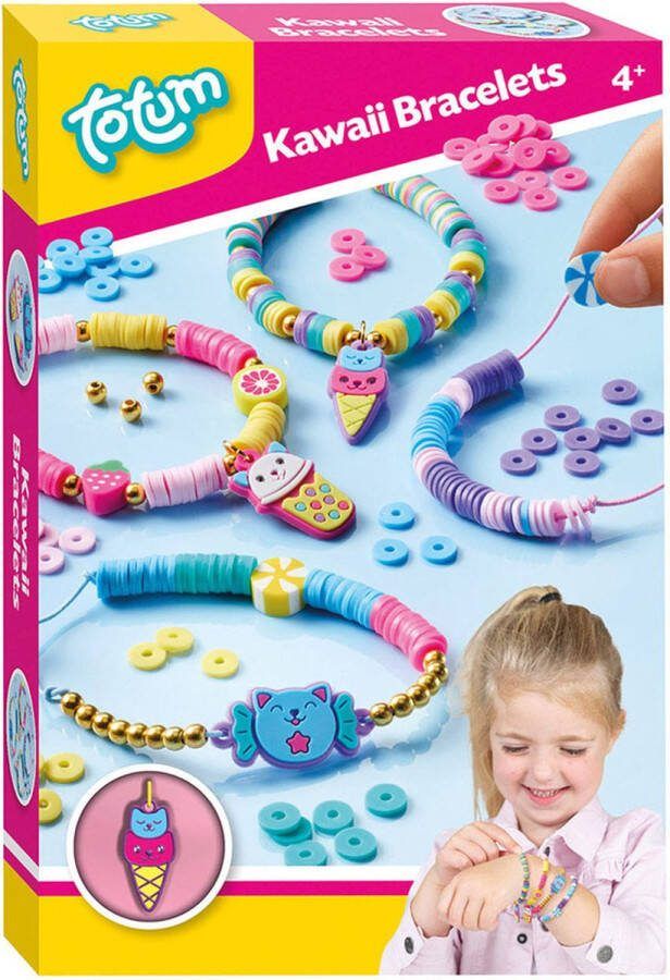 Totum vrolijke kawaii armbandjes maken met leuke bedels en 360+ heishi schijf kraaltjes knutselset creatief speelgoed Kawaii Bracelets
