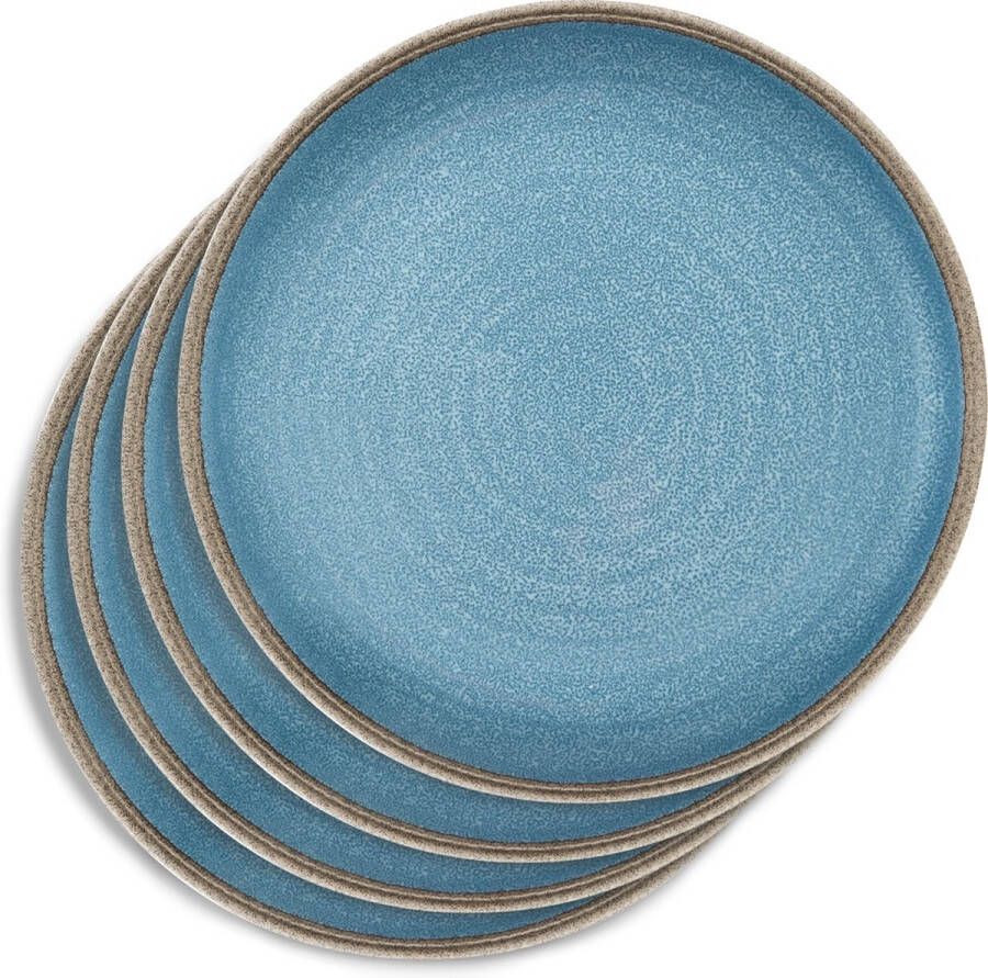 Touch-Mel Rena Turquoise melamine dinerborden 28 cm set van 4