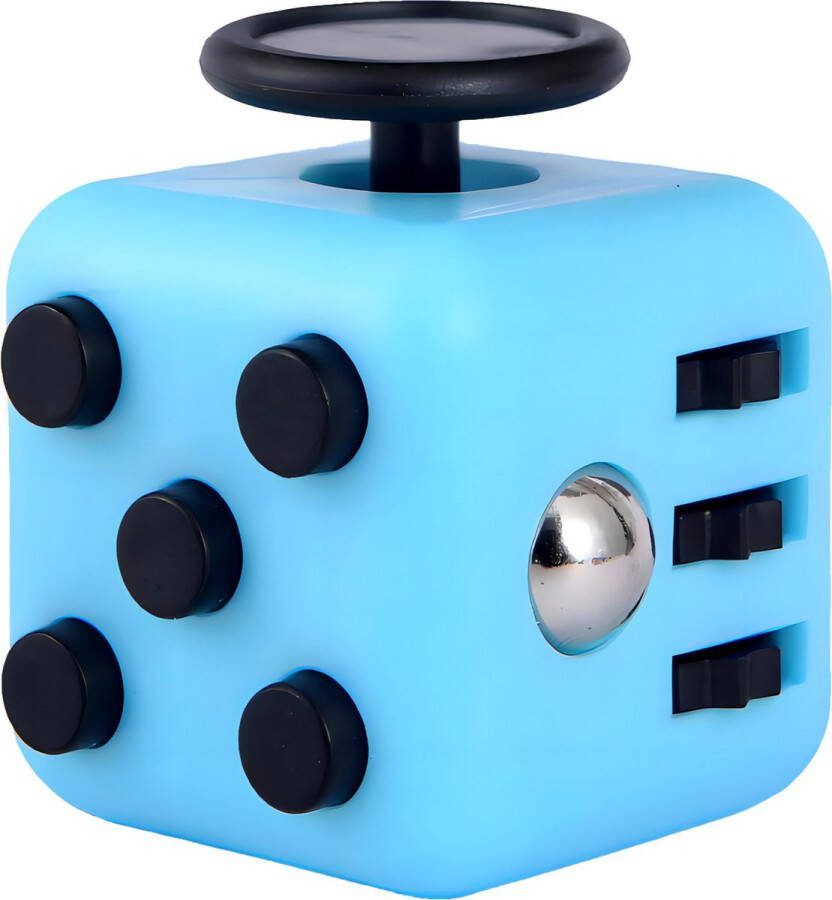 Touts & Feil Fidget Cube friemelkubus Blauw DUO verpakking Montessori speelgoed toy kind Voor betere concentratie tegen stress