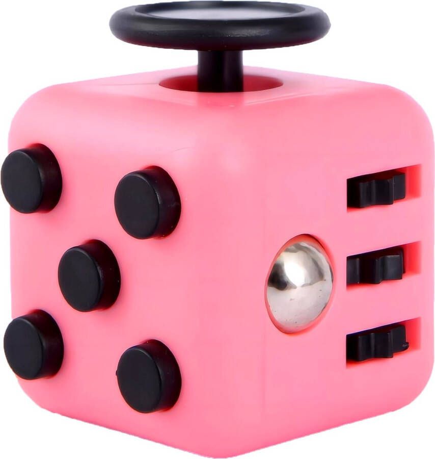 Touts & Feil Fidget Cube friemelkubus Roze Montessori speelgoed toy kind Voor betere concentratie tegen stress