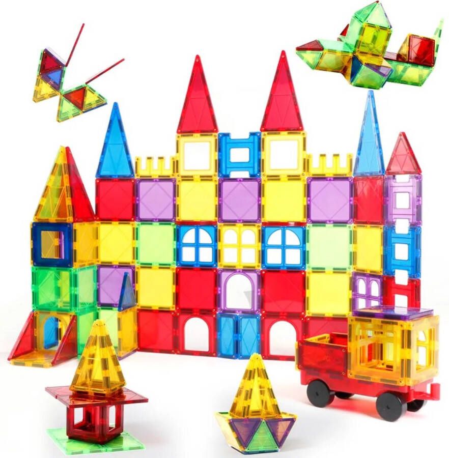 Touts & Feil Magnetische bouwstenen speelgoedset 70 stuks Constructiespeelgoed Magnetic Tiles Magnetische Tegels 3 tot 12 jaar