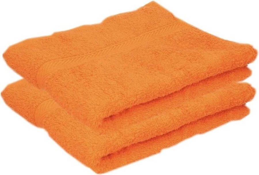 Towel City 2x Luxe handdoeken oranje 50 x 90 cm 550 grams Badkamer textiel badhanddoeken