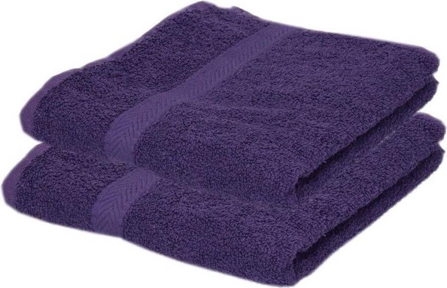 Towel City 2x Luxe handdoeken paars 50 x 90 cm 550 grams Badkamer textiel badhanddoeken