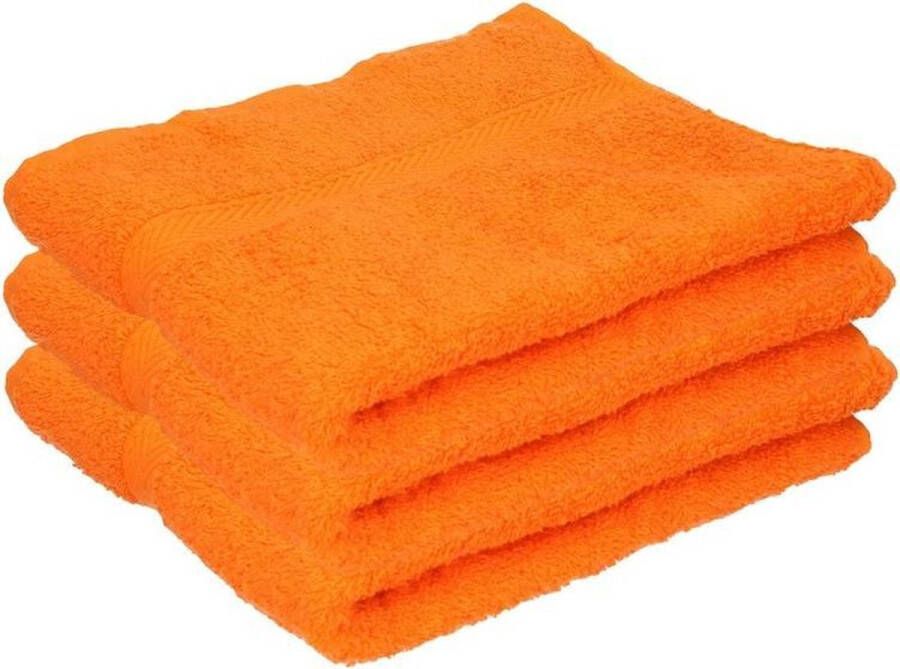 Towel City 3x Luxe handdoeken oranje 50 x 90 cm 550 grams Badkamer textiel badhanddoeken