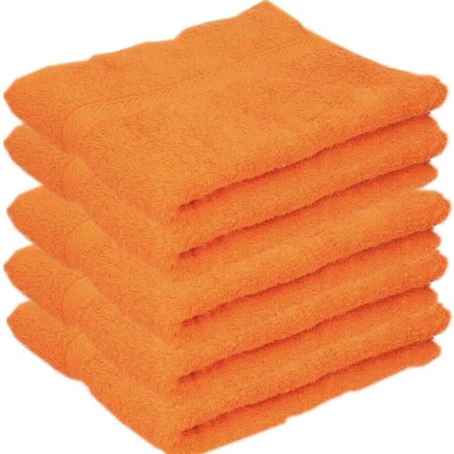 Towel City 5x Luxe handdoeken oranje 50 x 90 cm 550 grams Badkamer textiel badhanddoeken