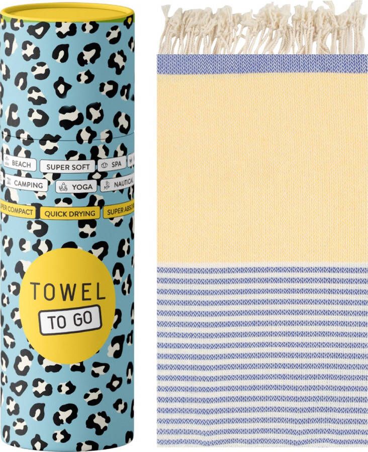Towel To Go hamamdoek Palermo blauw-geel
