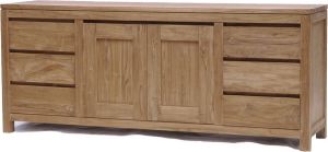 Tower Living | corona dressoir met 6 lades en 2 deurtjes | teakhout | bruin | 180 x 45 x 75 (h) cm