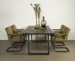 Tower Living eettafel Ultimo black 260x100x78 cm acacia