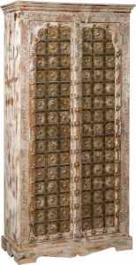Tower Living | istrana kast met 2 deurtjes | mango hout | whitewash | 90 x 40 x 180 (h) cm
