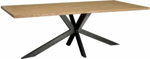 Tower Living | luna eettafel | gefineerd eikenhout | bruin | 100 x 200 x 77 (h) cm