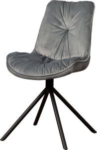 Tower Living | palma eetkamerstoel zonder leuningen | stof | grijs | 51 x 63 x 88 (h) cm