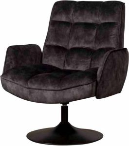 Tower Living | tropea draaibare fauteuil | 100% polyester | donkergrijs | 84 x 82 x 95 (h) cm