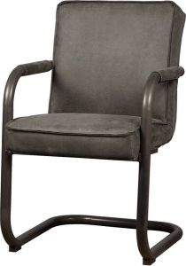 Tower Living | volano eetkamerstoel met leuningen | 18% leer 82% polyester | antraciet | 67 x 67 x 87 (h) cm