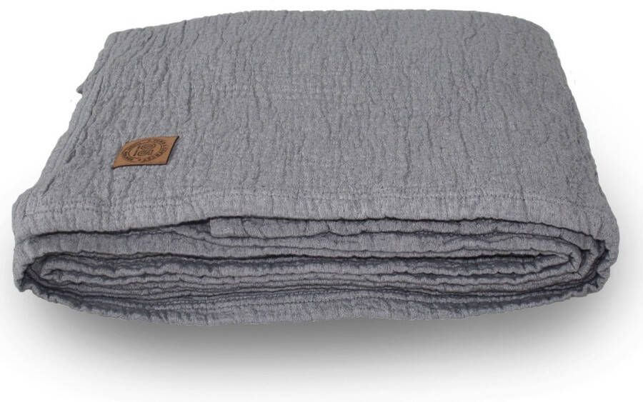 Town and Country Bedsprei Denver Stonewash grijs 2 persoons bedsprei 260 x 260 cm