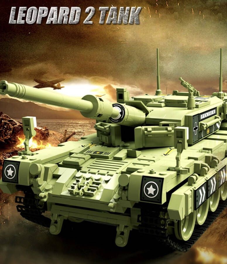 Toy Brick Lighting Duitse Oorlog Leopard 2 Tank Leger 1700+ Bouwstenen Creator Technic Bouwpakket Militair