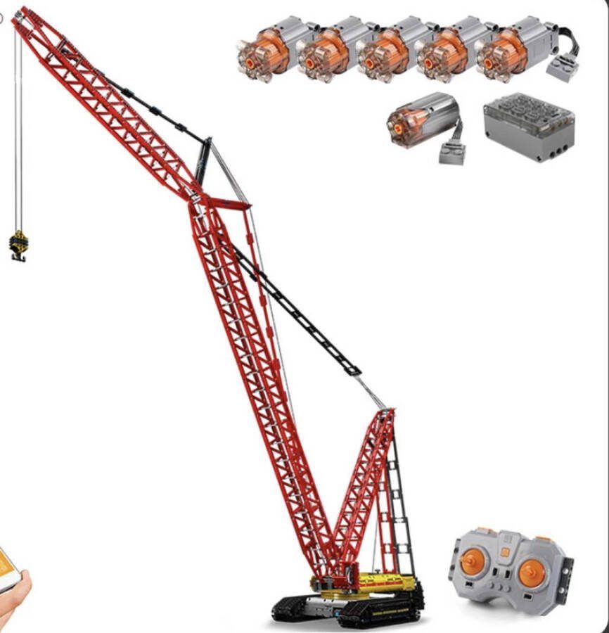 Toy Brick Lighting Liebherr LR 13000 Hijskraan Bouwmachine Technisch Technic Bouwpakket van Technic Bouwstenen Lego Compatible 4300+ Bouwstenen Rups Machine Kraan Telekraan Bouwkraan Truck Creator Bouw & Constructie