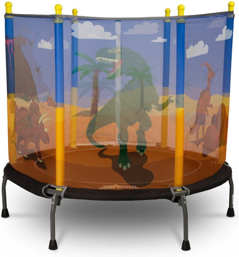 Toy Trampoline met Veiligheidsnet Dino 100 cm Rond Trampoline met Springveren